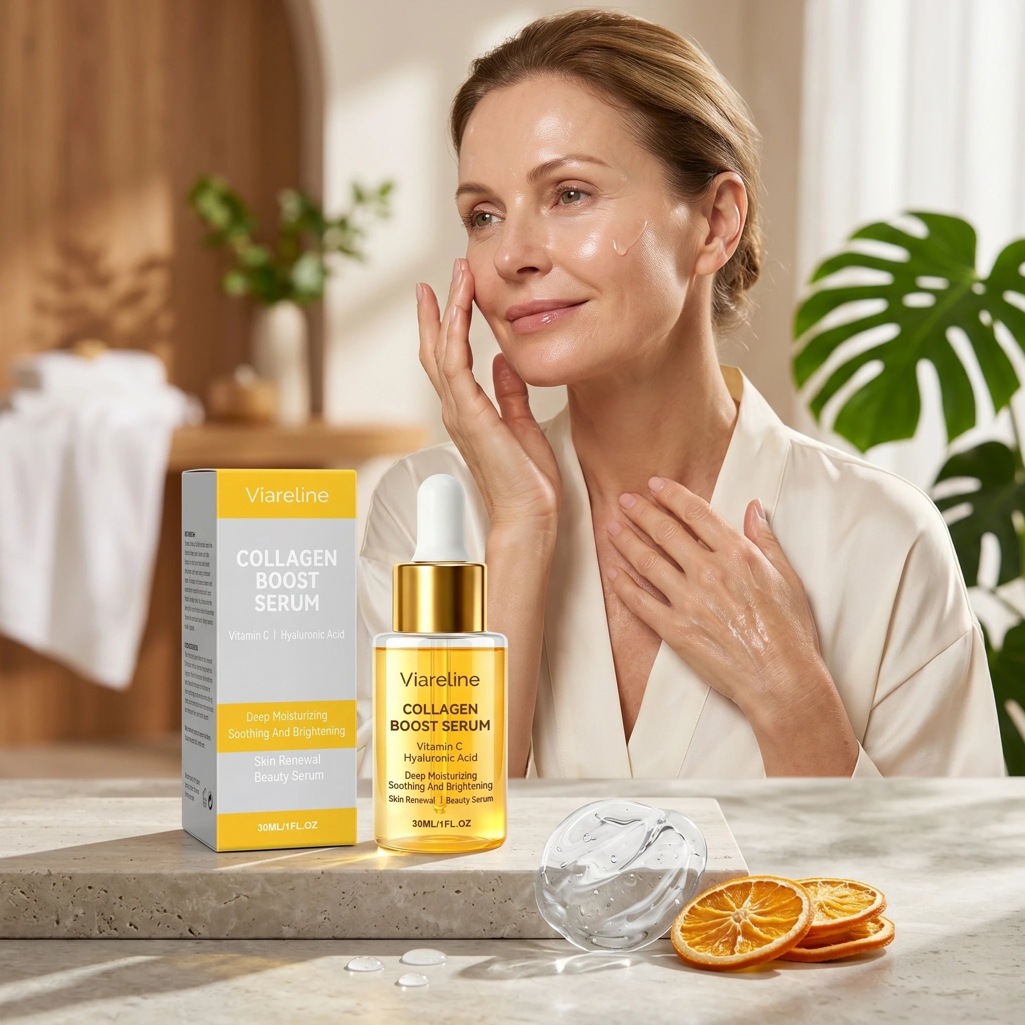 Viareline Collagen Boost Serum Wrinkle Removal Brightening Facial Qme