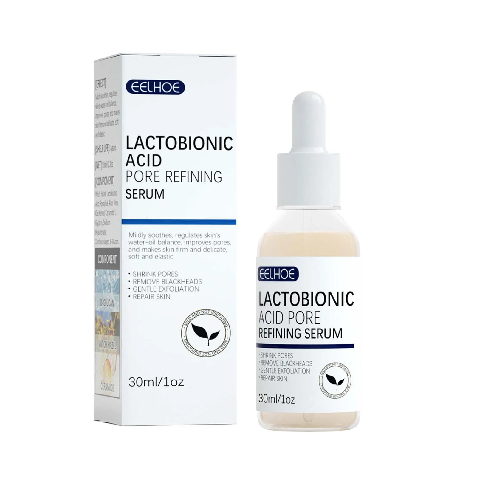Lactose Acid Shrink Pores Serum Moisturizing Remove Blackheads Repair Face Pores Skin Firming Brighten Nourish Face Essence Qme 30ml