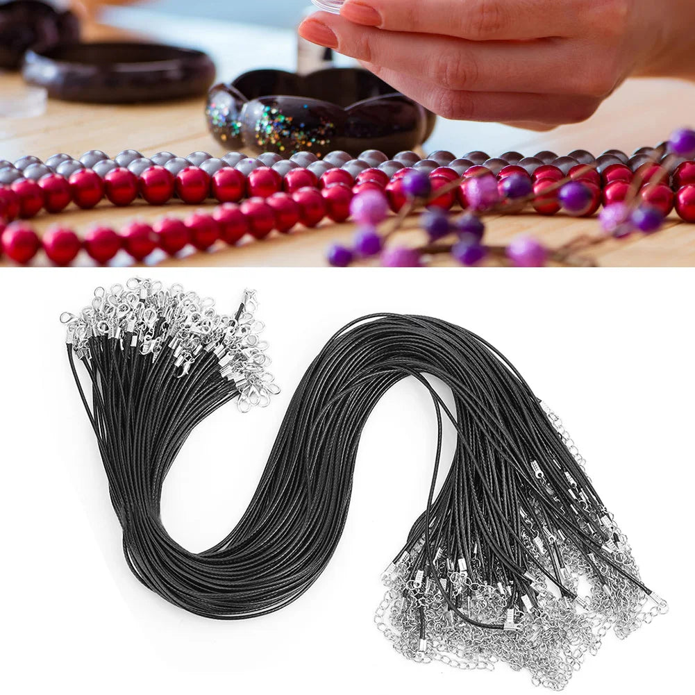 Leather Cord Leather Thread Lobster Clasp Wax Rope Waxed Thread Leather Cord Necklace DIY Jewelry Accessory Wax Rope Qme