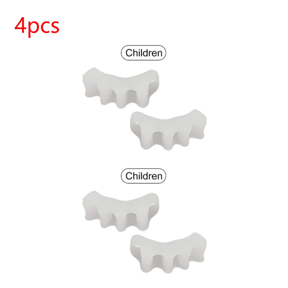 2 Soft Reusable Elastic Toe Separator Comfort Foot Spacer Pad Adult Qme White Adult 4pcs