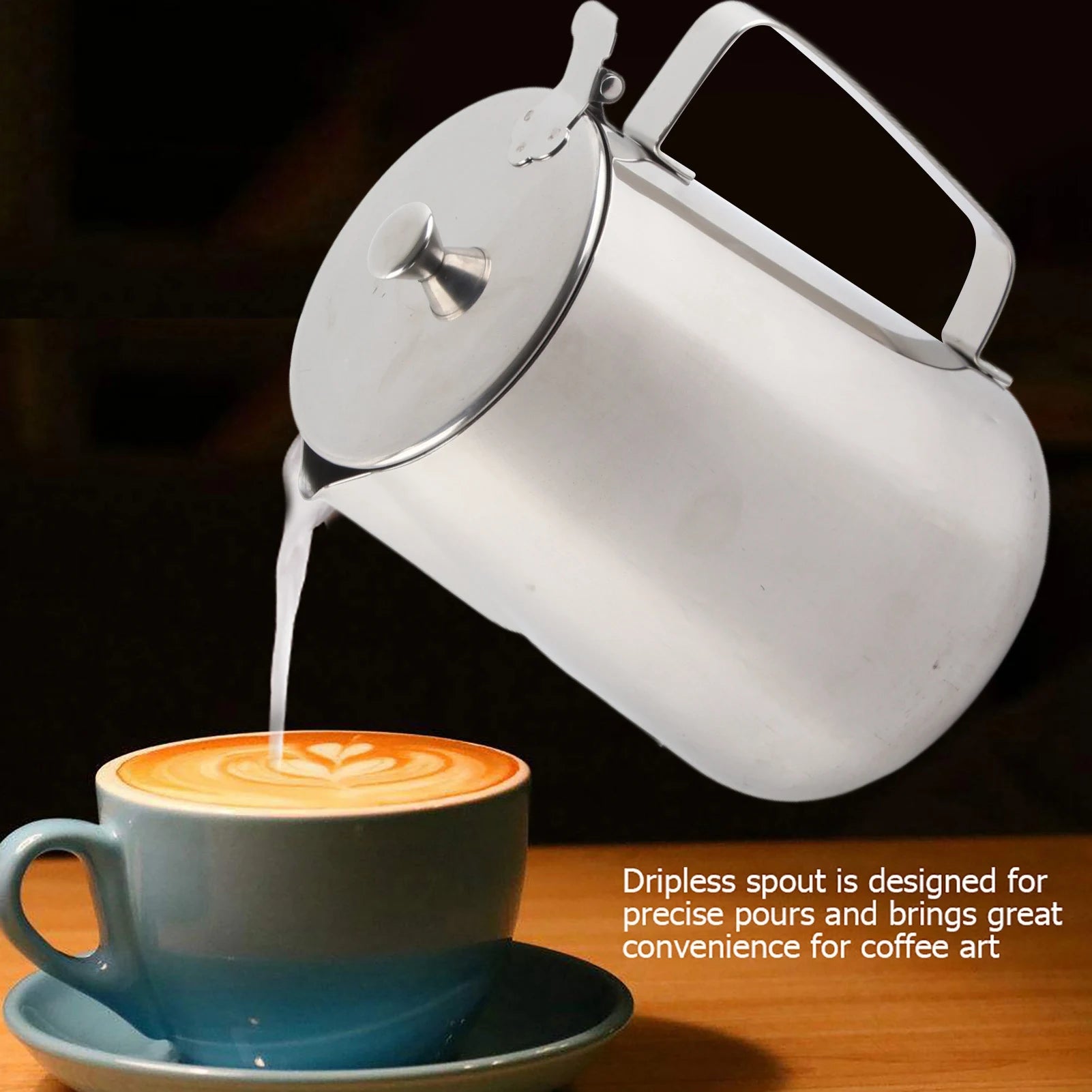 Coffee Milk Frothing Pitcher Jug 304 Stainless Steel Precise Scale High Quality Latte Barista Professional CafeUtensil for Home Qme