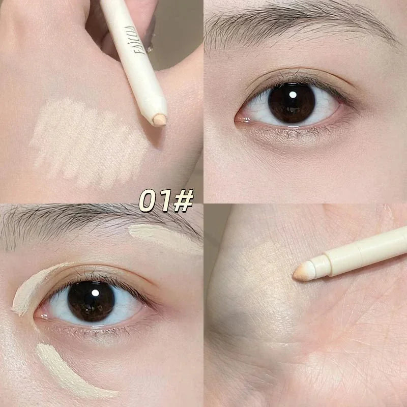 Fair Color Matte Brighten Concealer Pen Eyebag Dark Circles Concealing Stick Sponge Head Precision Concealer Pen With Sharpener Qme 01 Fair color