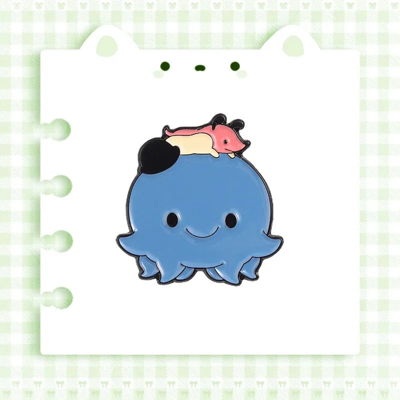 Exquisite Cute Blue Little Monster Enamel Lapel Pin Cartoon Badge For Backpack Hat Clothes Decor Birthday Holiday Surprise Gifts Qme