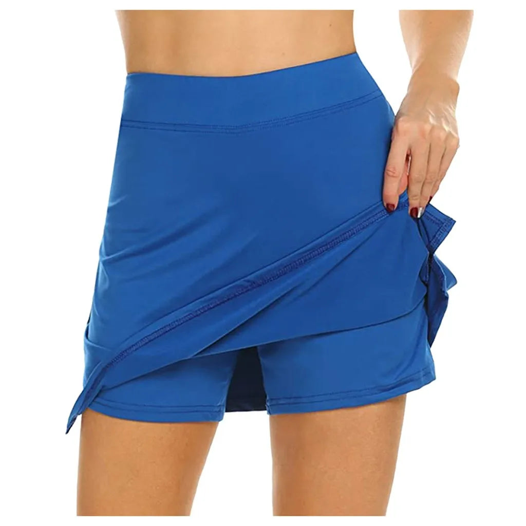 S-4Xl Skirt Ladies Large Size High Waist Slim Slimming Short Skirt A-Line Shorts Tennis Sports Short Skirt Women Qme