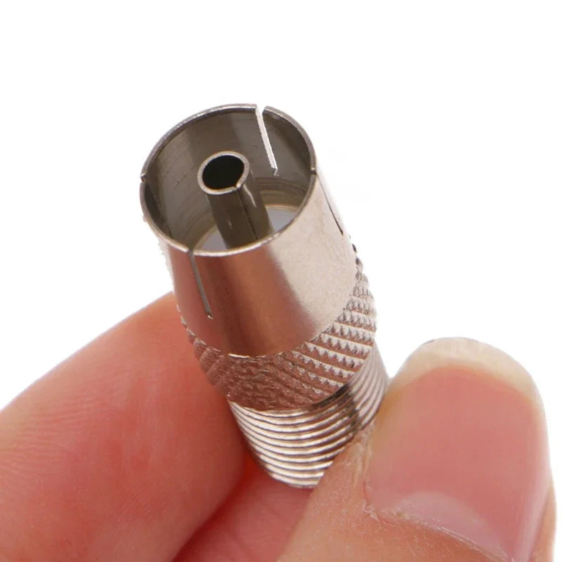 ESCAM 10pcs F female Plug to PAL Female Jack Straight RF coaxial adapter F-type connector TV Qme
