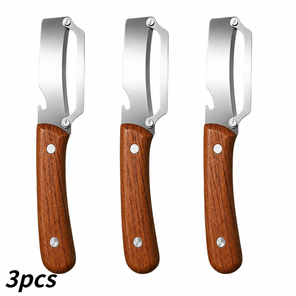 1/3/5Pcs Stainless Steel Peeler with Wooden Handle Wear Resistant Smooth Cutting Multifunctional Fruit Vegetable Kitchen Gadget Qme peeler 3pcs