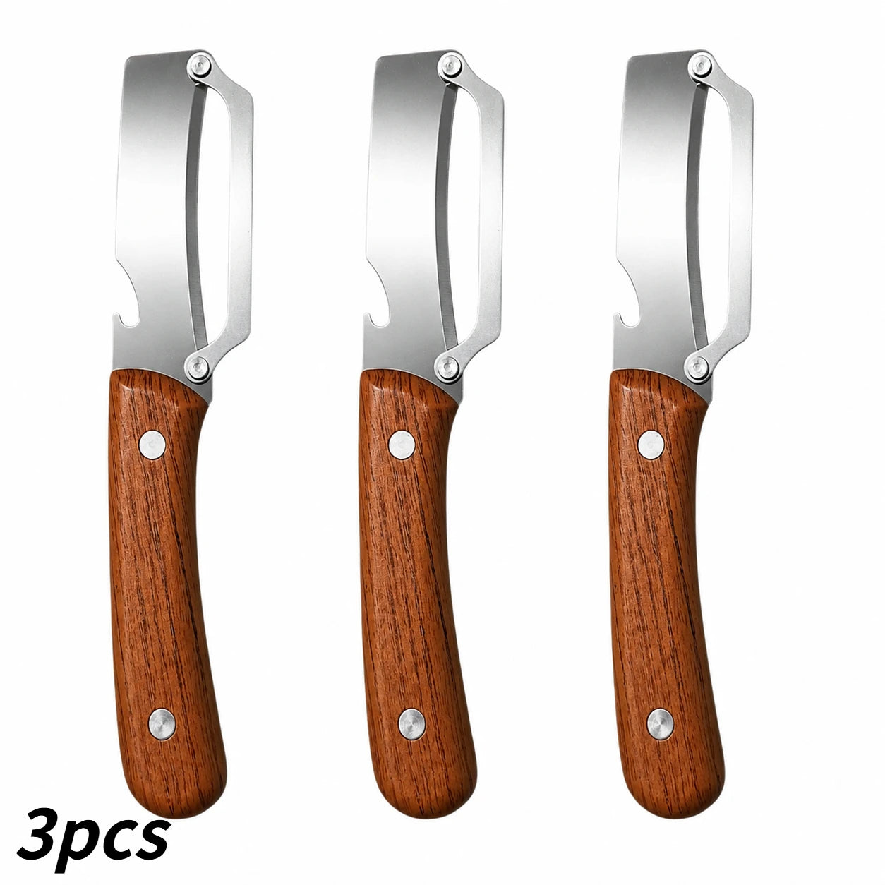 1/3/5Pcs Rustproof Stainless Steel Peeler Labor Saving Wooden Handle Wear Resistant Slicing Peeling Tool for Home Kitchen Use Qme peeler 3pcs