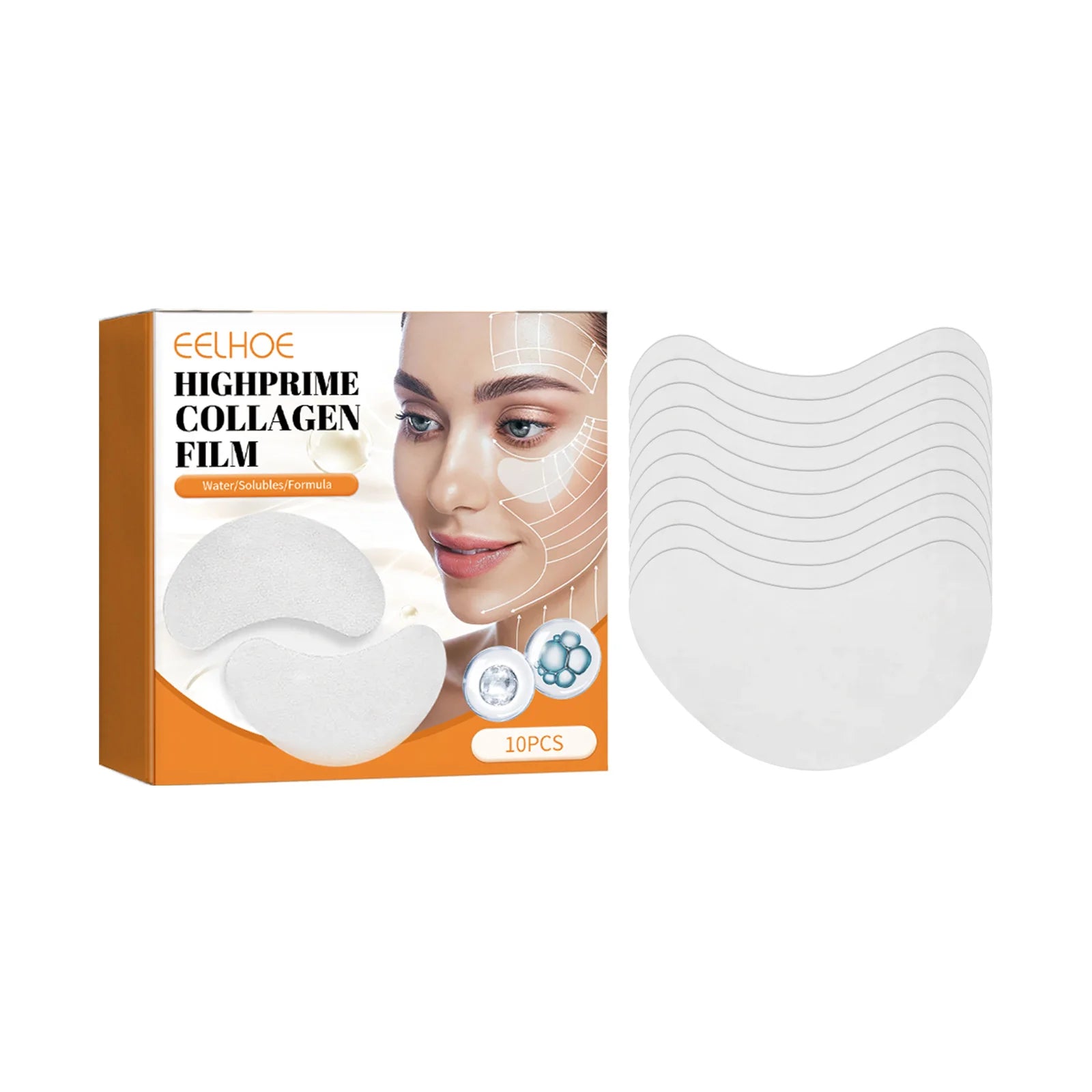 10Pcs Collagen Eye Mask Remove Dark Circles Eyes Bags Anti Wrinkles Lifting Firming Skin Moisturizing Eyes Care Patches skincare Qme 1 Box