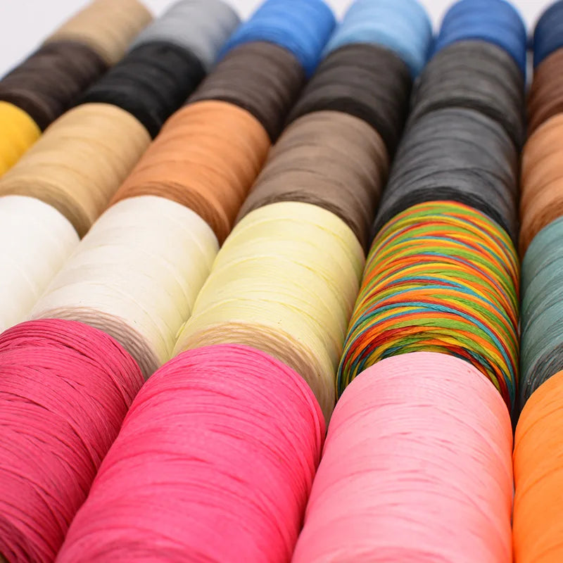 4PCS 30M Flat Waxed Thread Cord Leather Sewing for DIY Handicraft Tool Hand Wax Stitching Repair Cord Durable Polyester Leather Qme