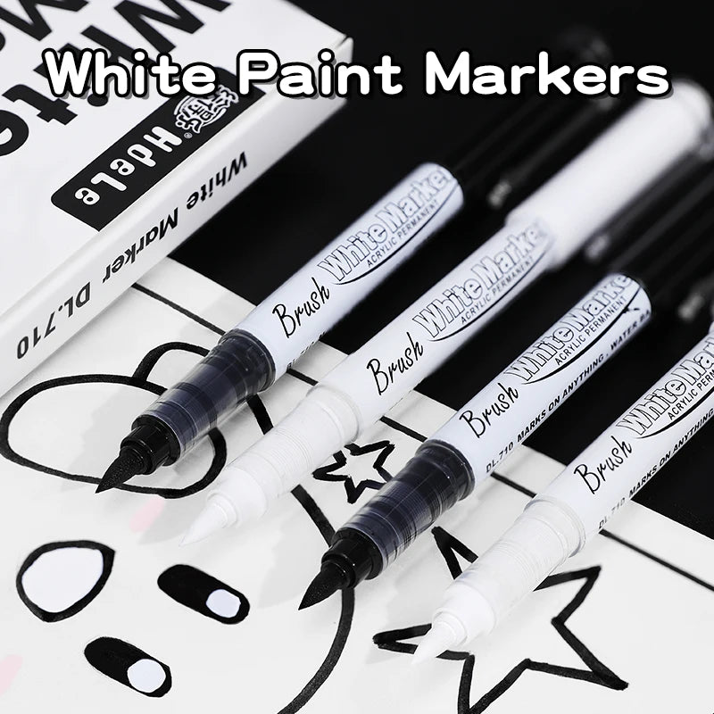 Large Capacity Permanent Black/White Acrylic Paint Pen for Art Supplies, Fabric Paint, Markers for DIY Art Qme