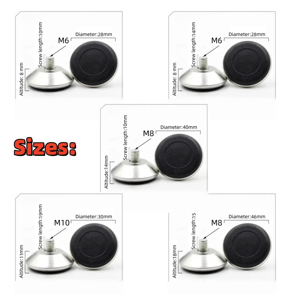 4Pcs Adjustable Stainless Steel Furniture Legs Table Cabinet Anti-slip Fixed Leveler Universal Household Accessories Qme