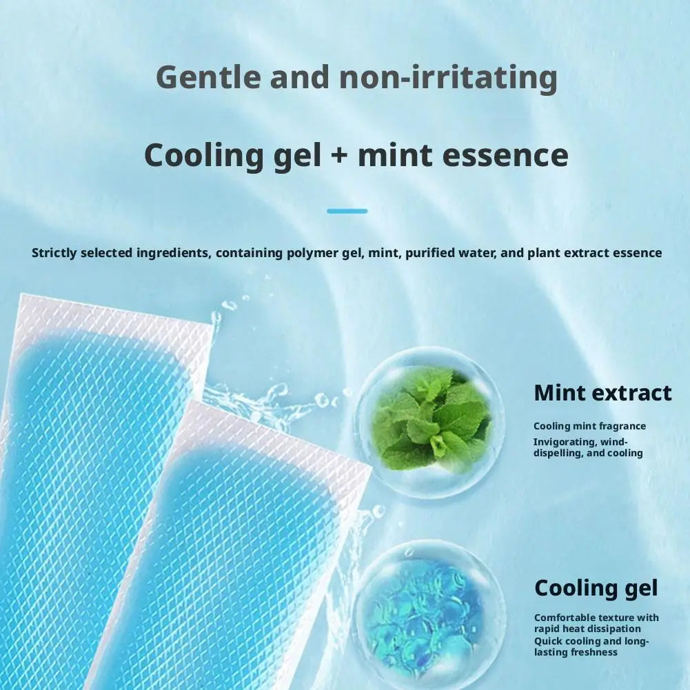 5 Pairs Forehead Fever Cool Pads Cooling Gel Patches Discomfort Qme