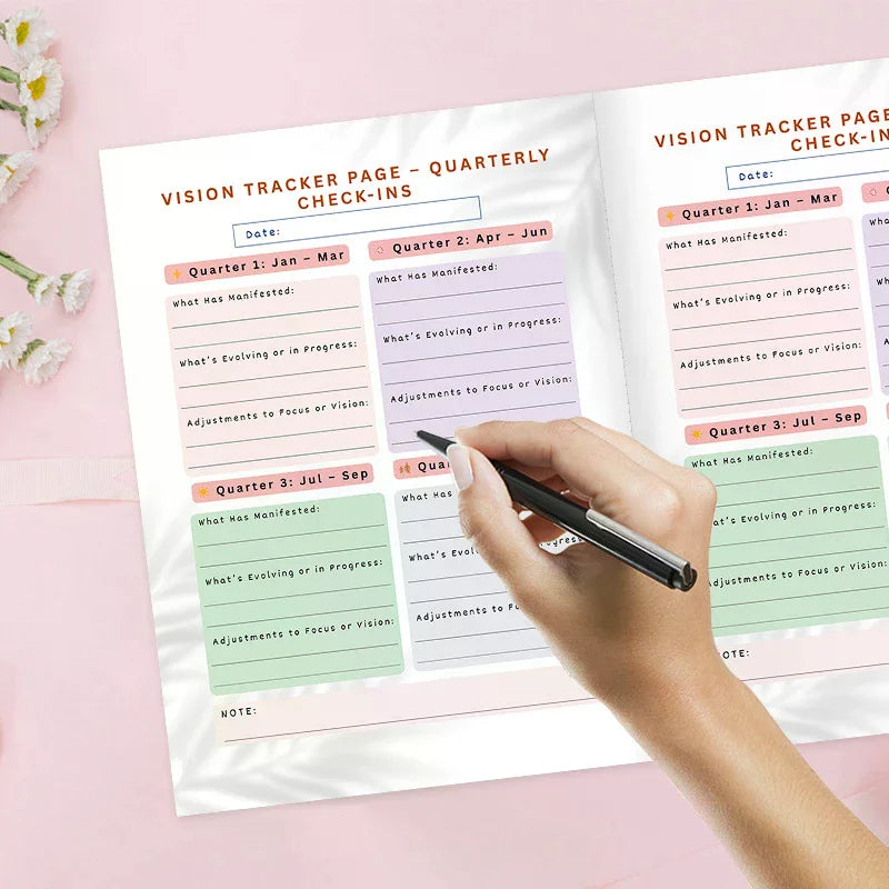 2026 Vision Board Goal Planner Manifest Life Monthly Quarterly Qme