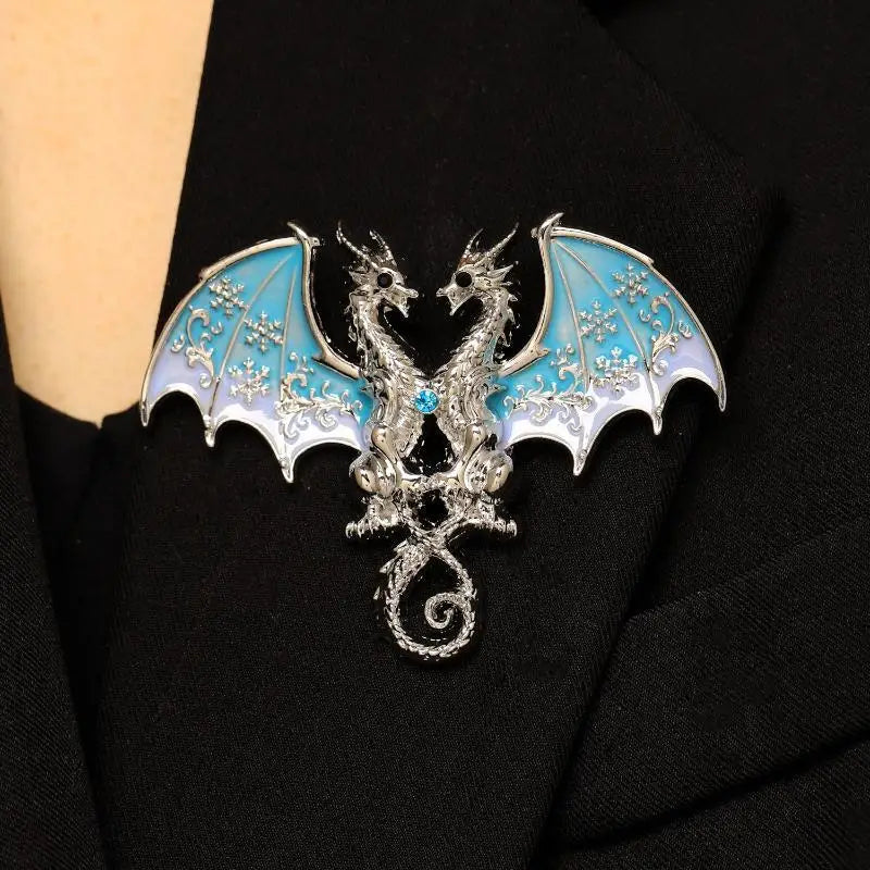 Unisex Beautiful 5-color Animal Party Office Brooch Pins Gifts Metal Dragon Brooches For Women Qme style 1