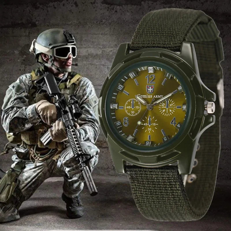 Men Army Nylon Band High Quality Quartz Movement Men Sports Watch Casual Wristwatches Outdoors Men Aviator Watches Men's Watch Qme