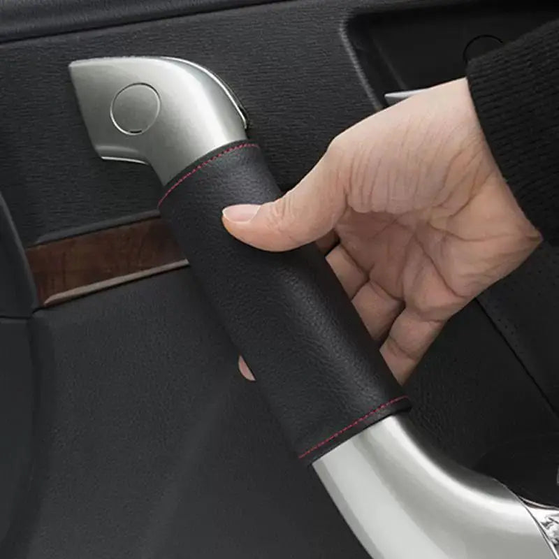 Car Door Inner Handle PU Leather Cover Protective Case Styling Qme