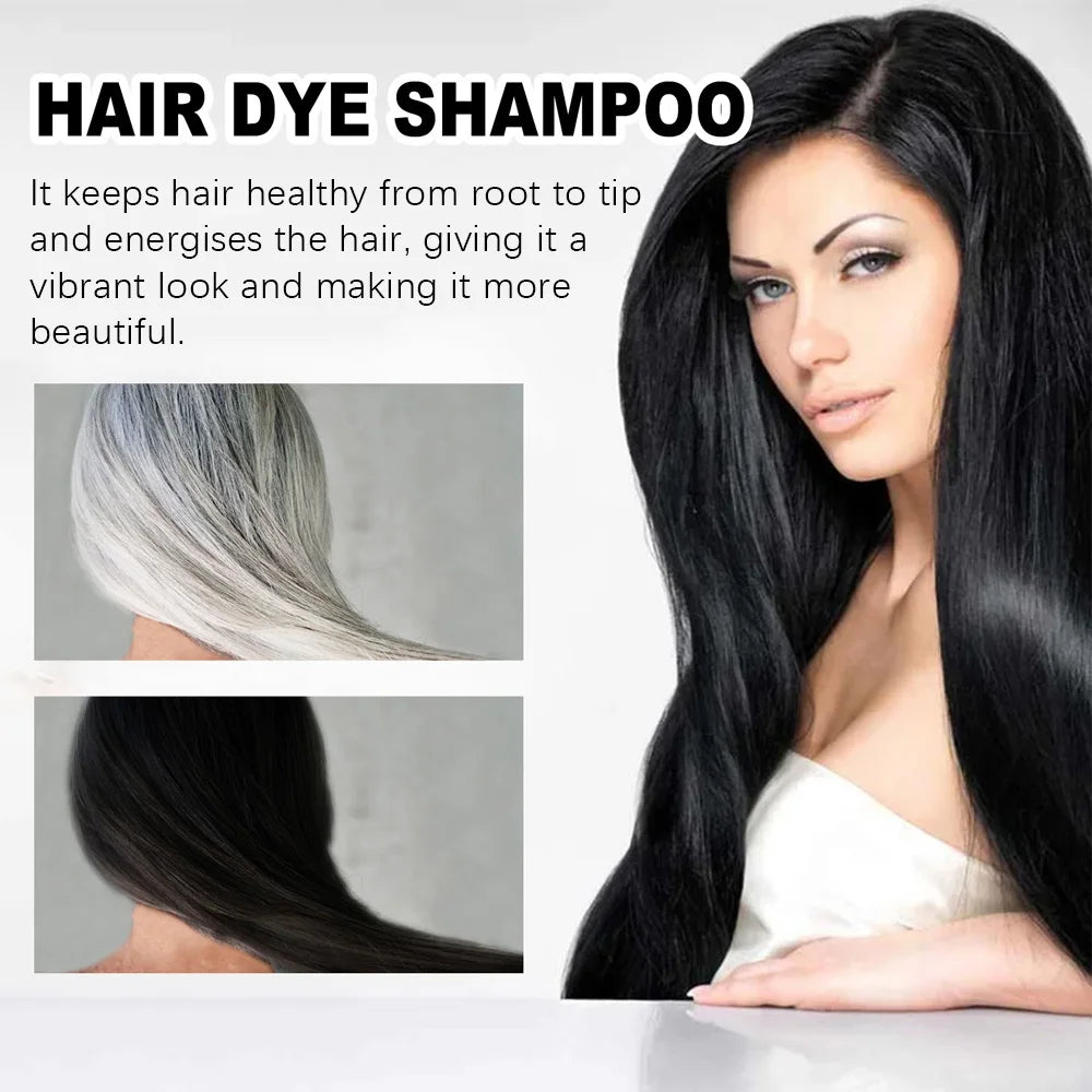 New 100ml Black Hair Color Dye Hair Shampoo Cream Organic Permanent Covers White Gray Shiny Natural Ginger Essence For Women Men Qme
