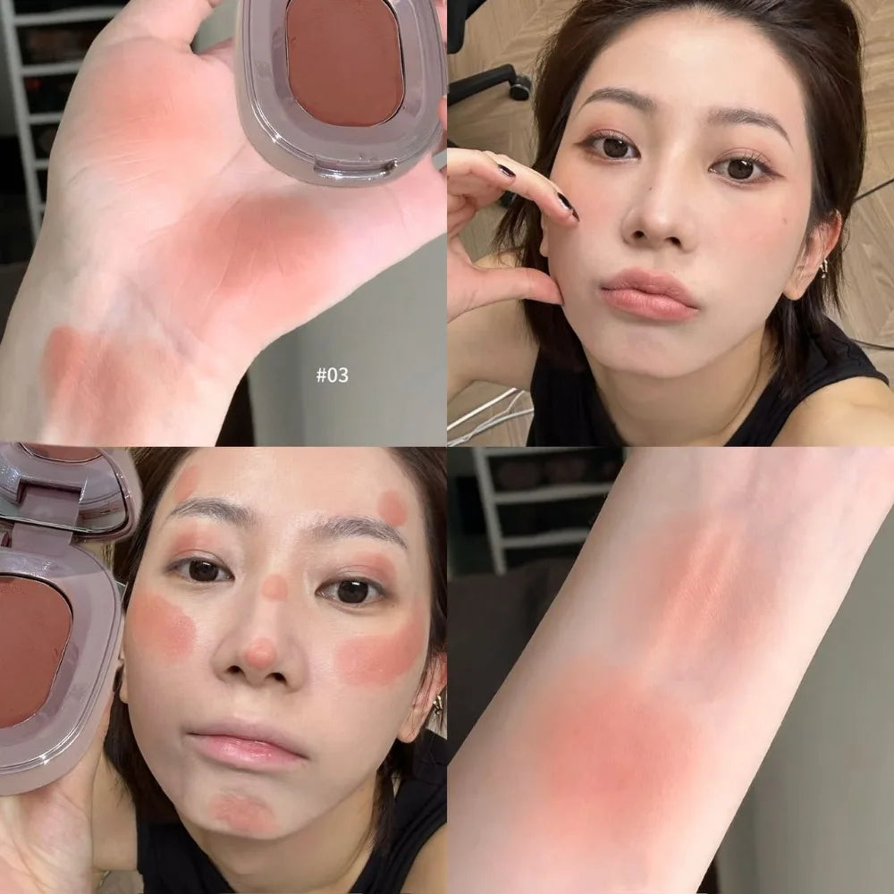 Velvet Cream Multi-Use Palette Low Saturation Contour Blush & Lip Tint Natural Matte Finish for Autumn Winter Nude Makeup Qme 03