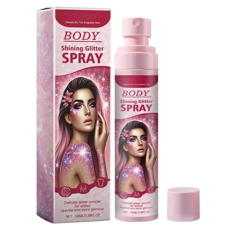 Shimmery Spray Shiny Glitter Spray Hair Shimmery Glitter Spray Hair And Body Washable Temporary Hair Body Glitter Color Spray Qme