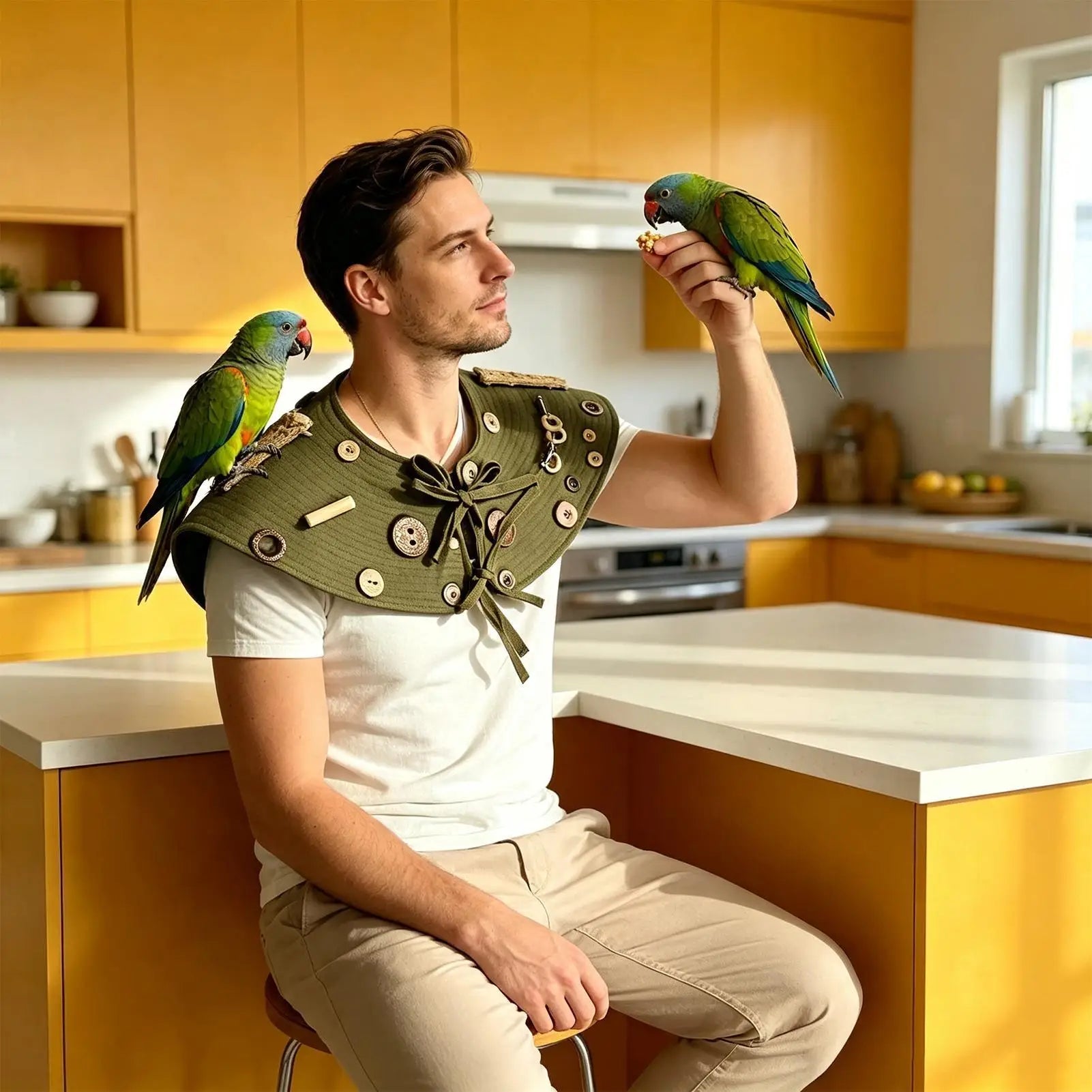 Bird Poop Shoulder Protector Anti-scratch Reusable Washable Guard Pet Qme