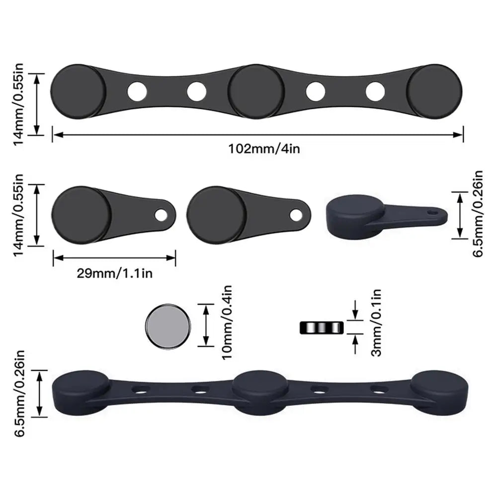 Air Fryer Magnets for Parchment Paper Air Fryer Parchment Paper Silicone Magnetic Buckle High-Temperature Resistant Airfryer Qme Black