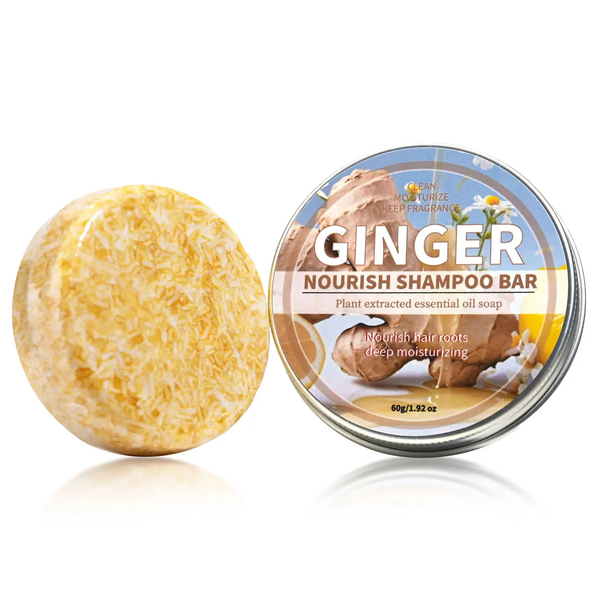 Ginger Essential Oil Shampoo Bar Plant Extract Essence Deep Hair Care Qme