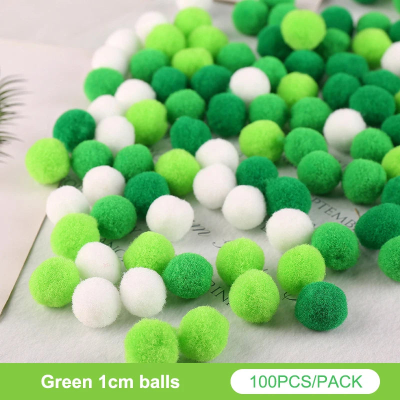 Lot Macaron Pompom Fluffy Ball Coloful Plush Handmade Craft Hairband Qme A2