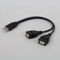 5pc Black USB 3.0 Female To Dual USB Male with Extra Power Data Y Extension Cable for 2.5"Mobile Hard Disk PC Hardware Cables Qme USB 2.0 1M to 2F