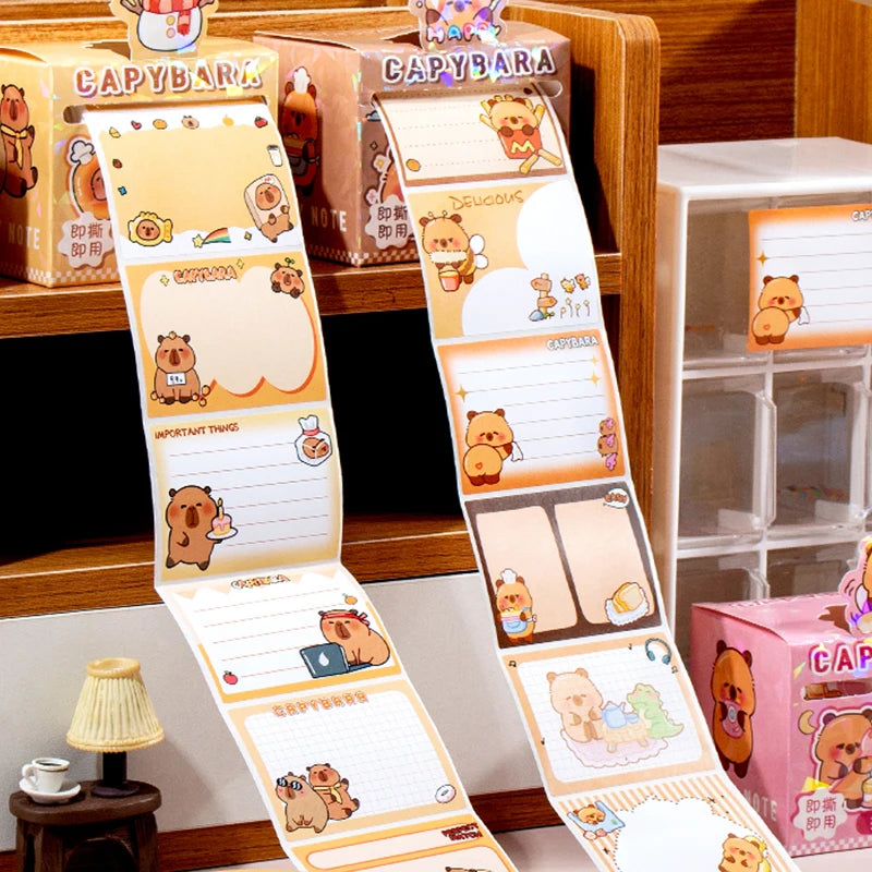 40 Sheets/Bag Cute Capybara Pull Tab Notes for DIY Scrapbooking, Meeting Memo, Schedule Reminder, File Management, Study Office Qme