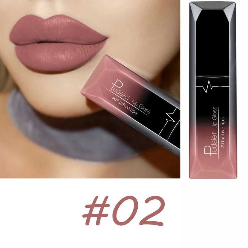 Matte Liquid Lipstick 17 Colors Long Lasting Lip Gloss Velvet Cream Qme 02