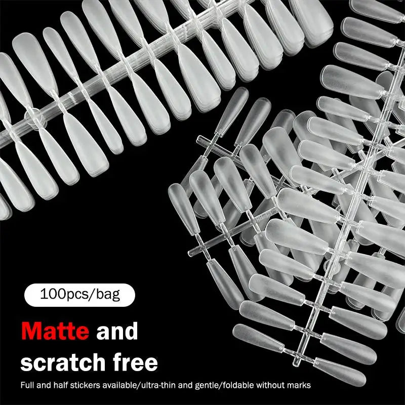 Nail Salon Matte False Tips Box Easy Wear Press Nails Home Manicure Qme