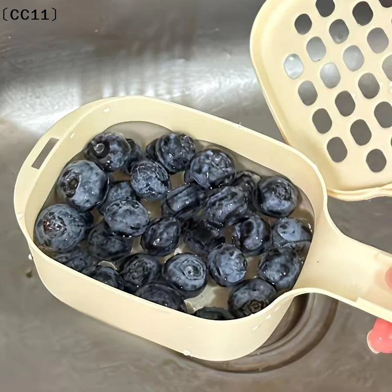 Easy-clean Mini Fruit Drain Basket Handle Perfect Cherries Qme
