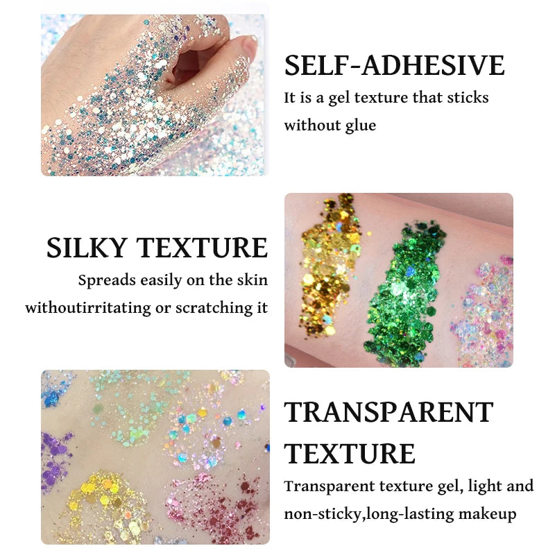Sequin Gel Its Own Viscosity Easy Push Apply Long-lasting Makeup Qme