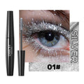 QIBEST Shiny Diamond Colorful Mascara Blue Glitter Sparkling Waterproof Mascara Eyelashes Extension Quick Dry Shimmer Eye Makeup Qme 01