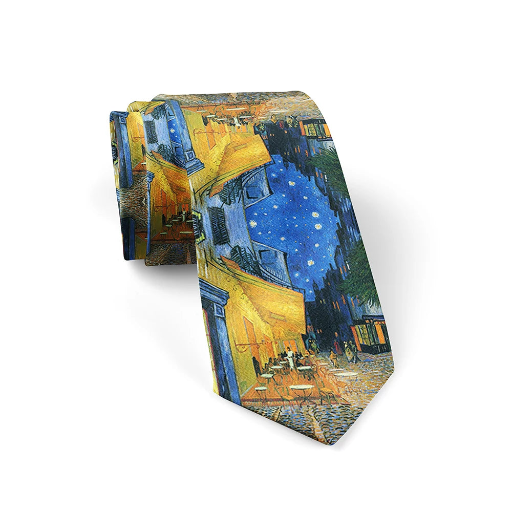 3d Printed Oil Painting Tie Men's Fun Fashion Business Wedding Party Qme style3 China Mainland