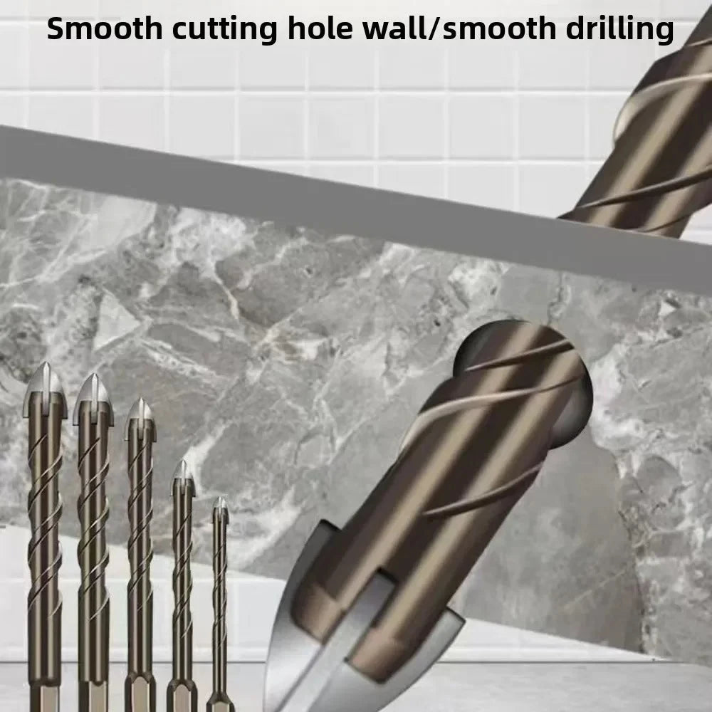 Hard Metal Hex-Shank Drill Bit Sets Tungsten Carbide Hole Cutter Tool For Wall Brick Glass Tile 3mm-12mm Qme