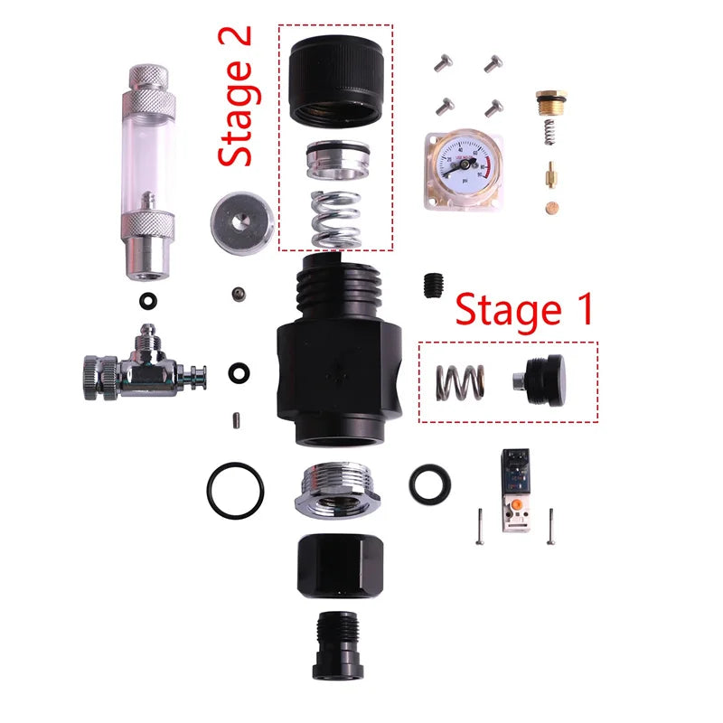Fzone Mini Dual Stage Co2 Regulator Fish Tank Aquarium Solenoid Valve Bubble Counter Fishing Accessories Carbon Dioxide Reducer Qme