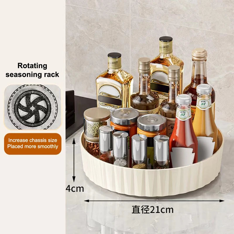 Condiments Cosmetic Perfume Organizer Desktop Storage Box 360 Qme 21cm Beige