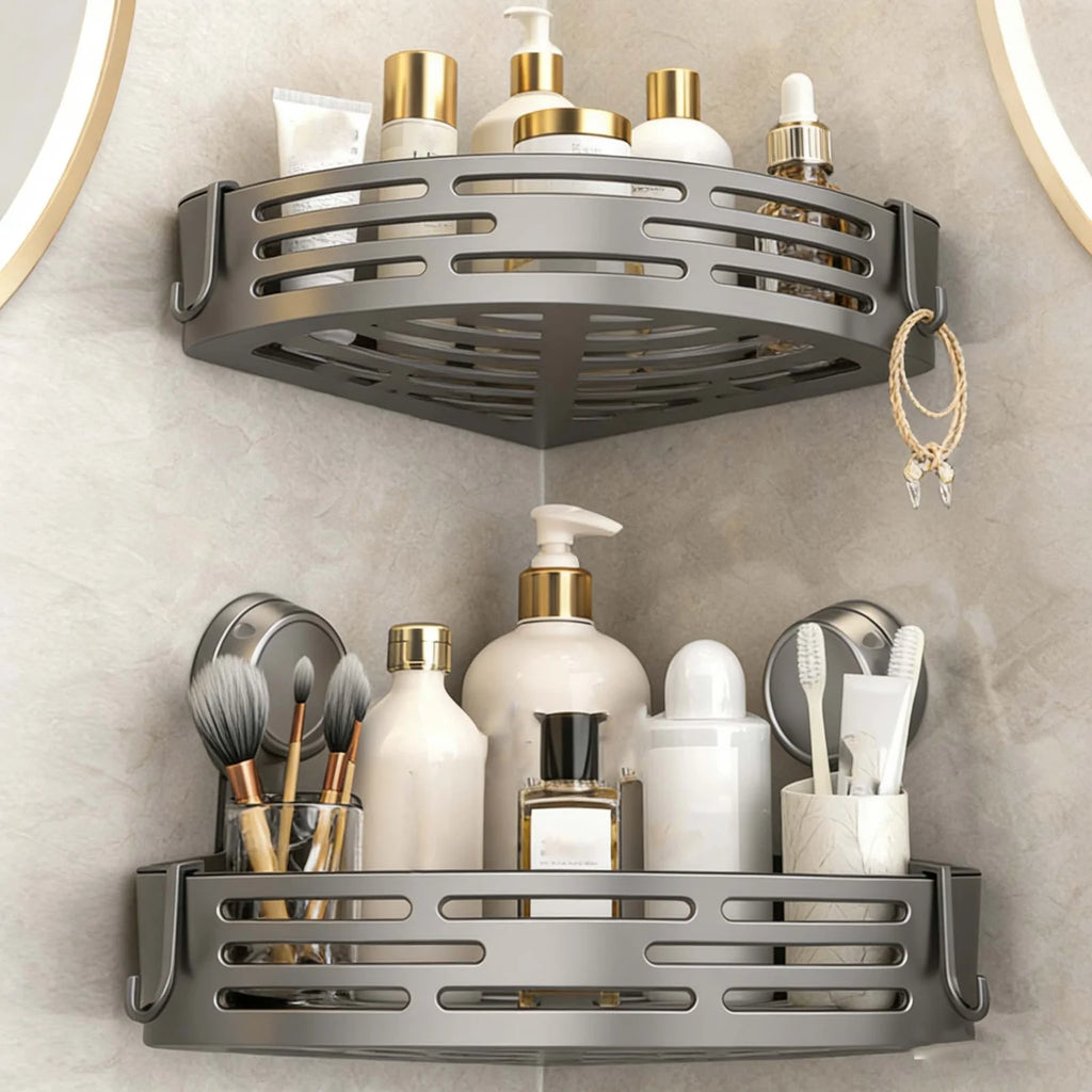 Suction Cup Corner Shelves No Drilling Bathroom Storage Rack Shower Shelf Suction Cup Caddy Corners Organizer Storage Rack Qme