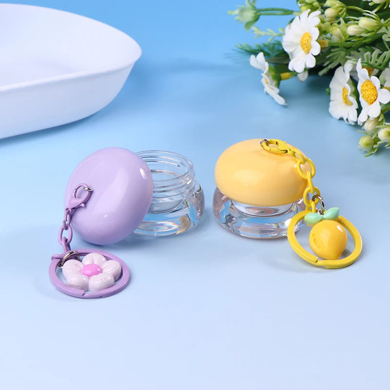 Mini Empty Plastic Lip Mask Jars Keychain Pendant Balm Cans Cream Qme
