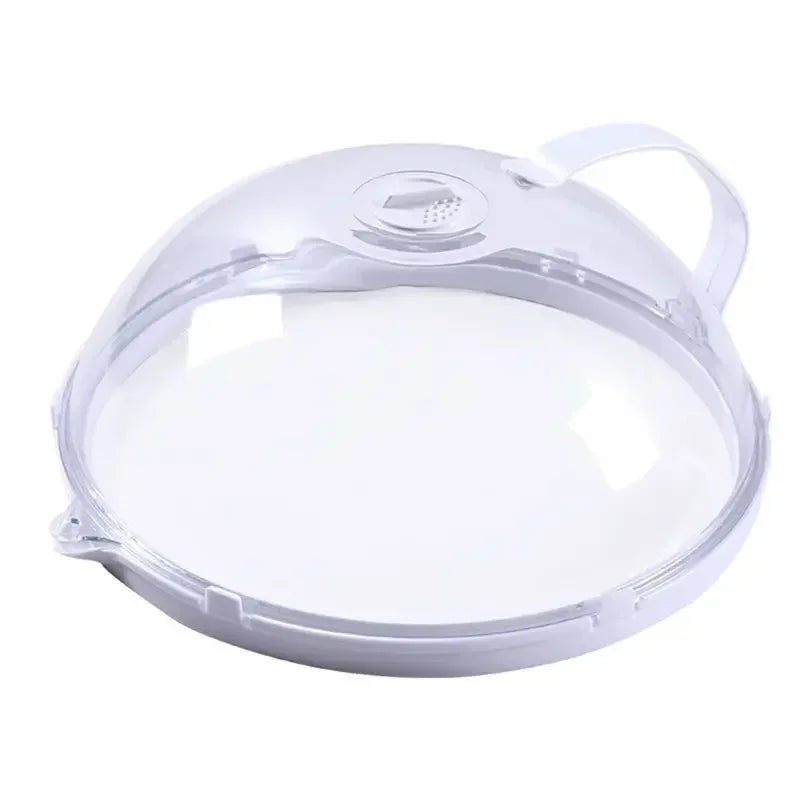 Microwave Food Splash Proof Cover Plate Transparent Cover with Handle Household Oven Heating Cover Cooking Utensils Accessories Qme