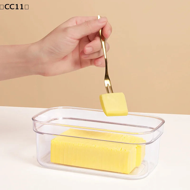 Butter Dish Keeper Cutter Slicer Clear Airtight Easy Cutting Qme