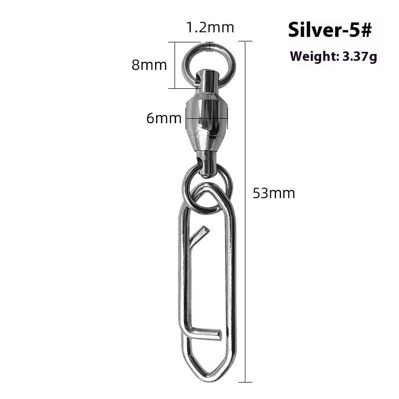 Fishing Rolling Swivel Power Clips Quick Change Snap Swivels Qme 5 Silver