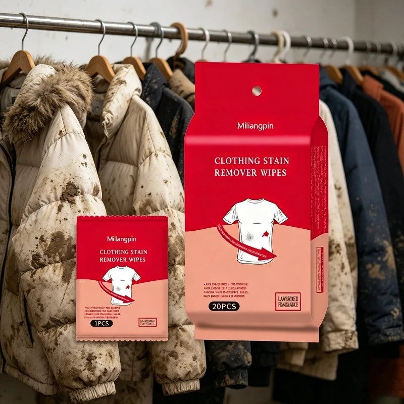 No-Rinse Down Jacket Cleaner / White Shoe Stain Remover Wipes, for White Clothes, Disposable Individual Packaging Qme