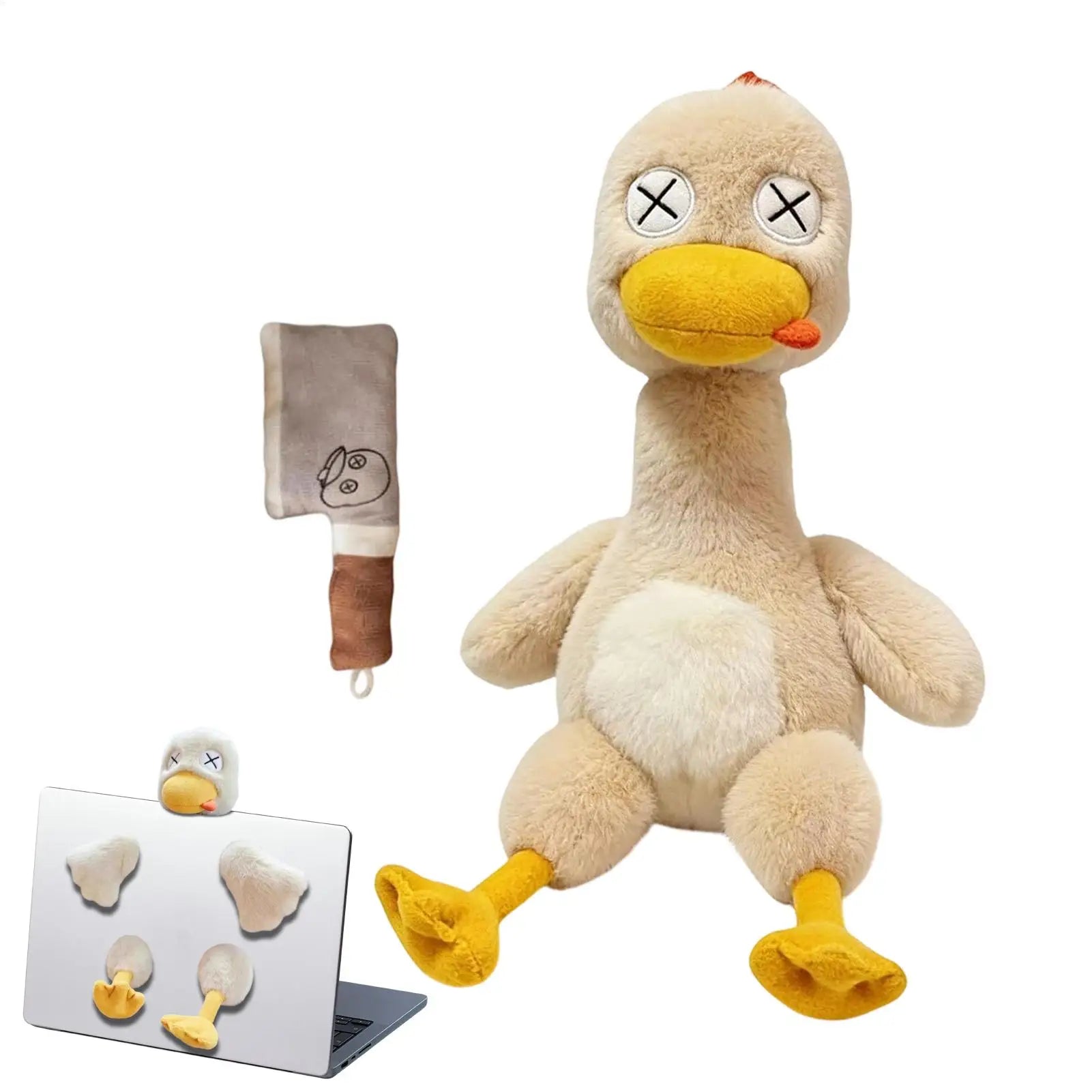 Magnetic Detachable Plush Duck Detachable Cute Stress Relief Fidget Dolls Cartoon Stuffed Animal Doll for Kids Teens Adults Home Qme