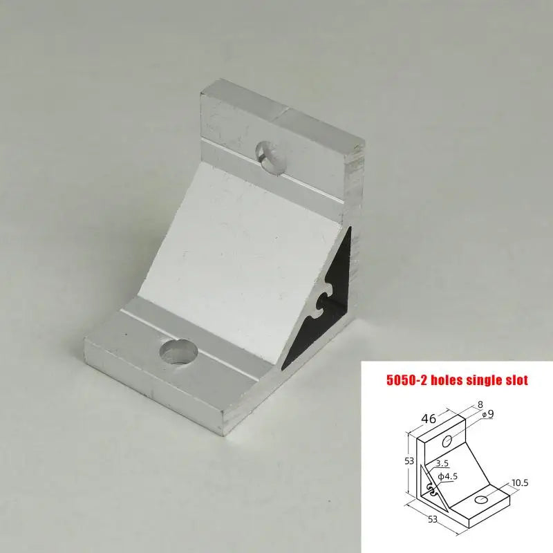 Cast Aluminum 90 Degree Angle Bracket for 20/30/40/45 Series Aluminum Profile Single-slot Connection Joint Industrial Fastener Qme 5050 2holes
