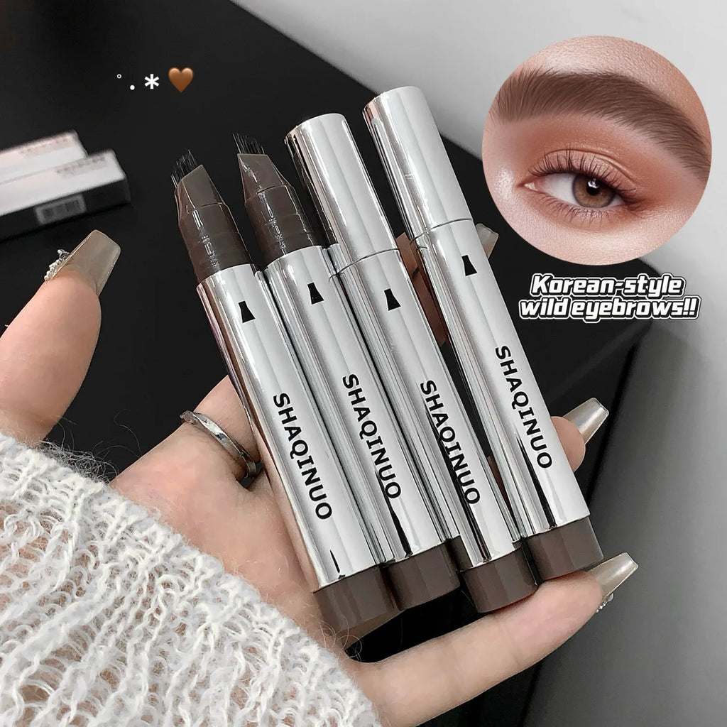 Liquid Eyebrow Brush Tint& Pencil&lasting Waterproof Anti Smudge Wild Qme