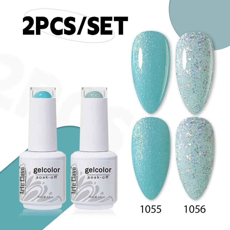 Arte Clavo Gel Nail Polish Base Primer Coat Mix Manicure Semi Qme 1055-B-1056-B