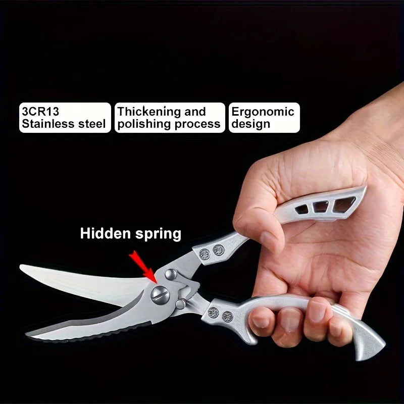 Heavy Duty Kitchen Shears, Stainless Steel Multi-function Scissors for Meat Bone Qme