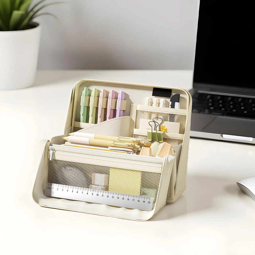 Large Pencil Case Aesthetic Waterproof Storage Organizer Standing Pen Qme